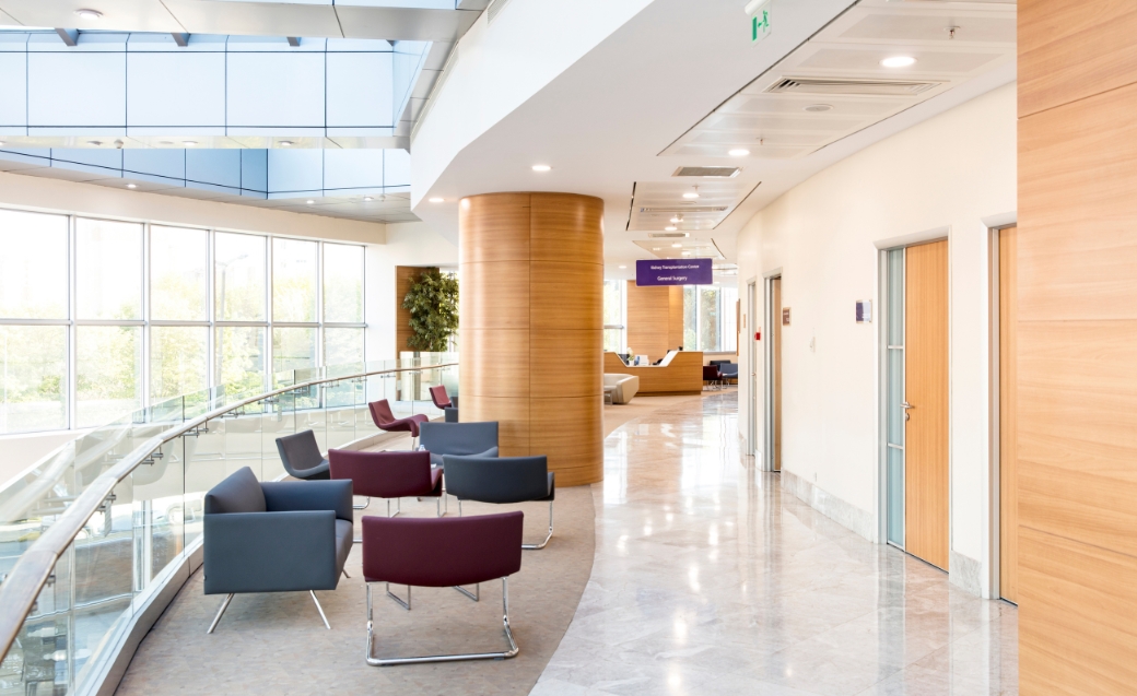 Hotel space with waiting furniture